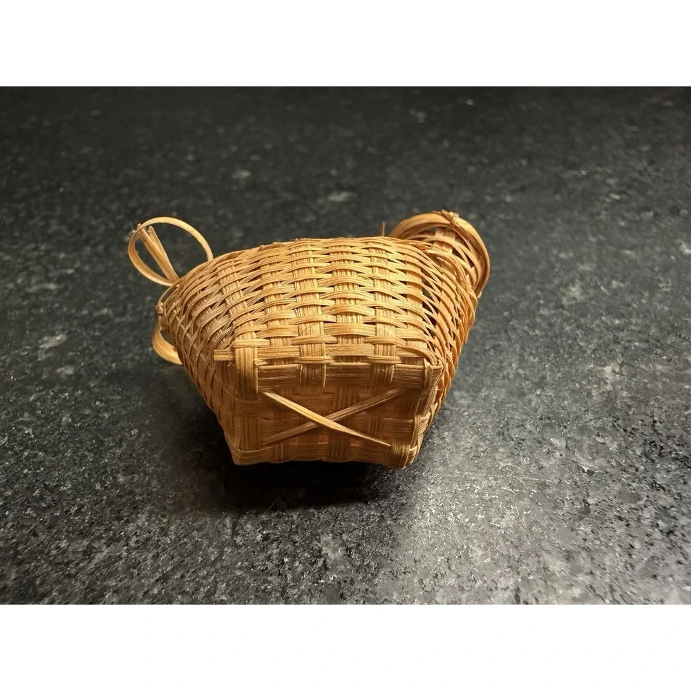 Vintage Miniature Wicker 5 Basket Lot 1.5-4